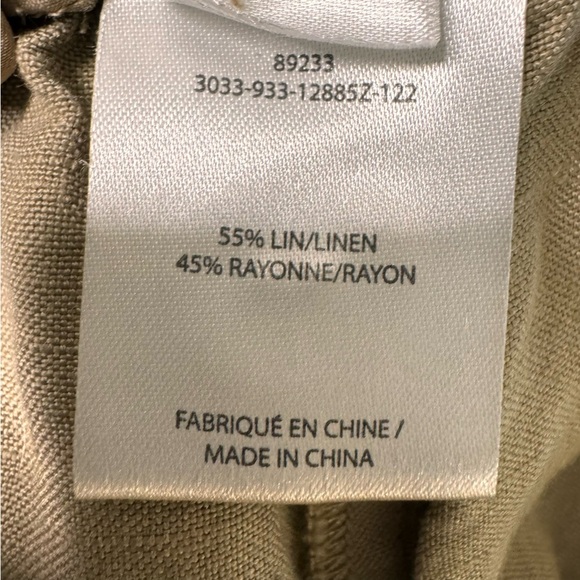 Laura Tan Linen Lightweight Tan Pants Split Hem Size 14 - Picture 6 of 11